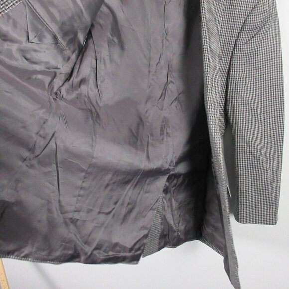 Lauren Ralph Lauren Wool Houndstooth Blazer Men's 100% Wool Office 42 Black 790 - Picture 5 of 10